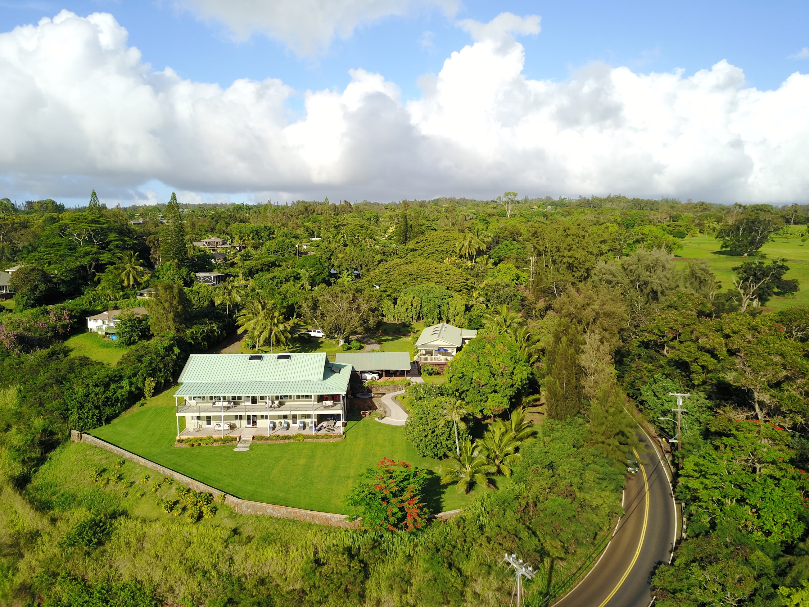 Ocean and mountain landscape surrounding the Whale House property