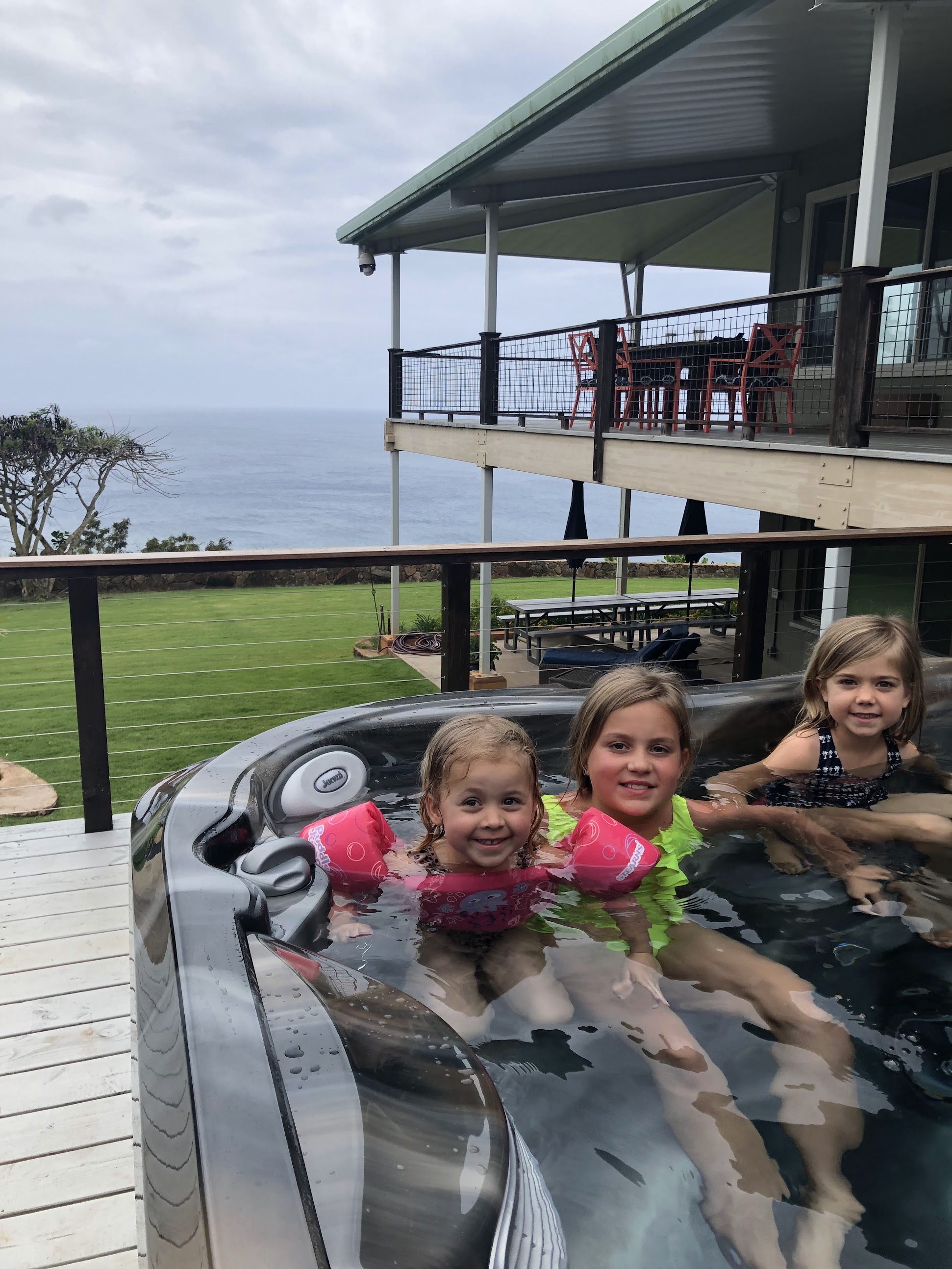 Guests enjoying the outdoor space at Whale House